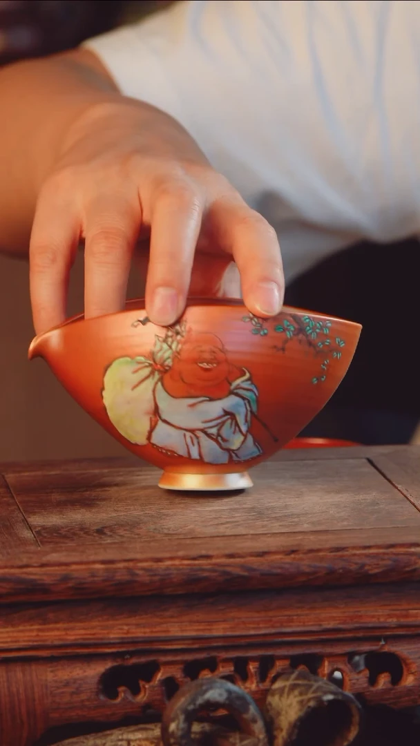 老昌号手工手绘柴烧茶器