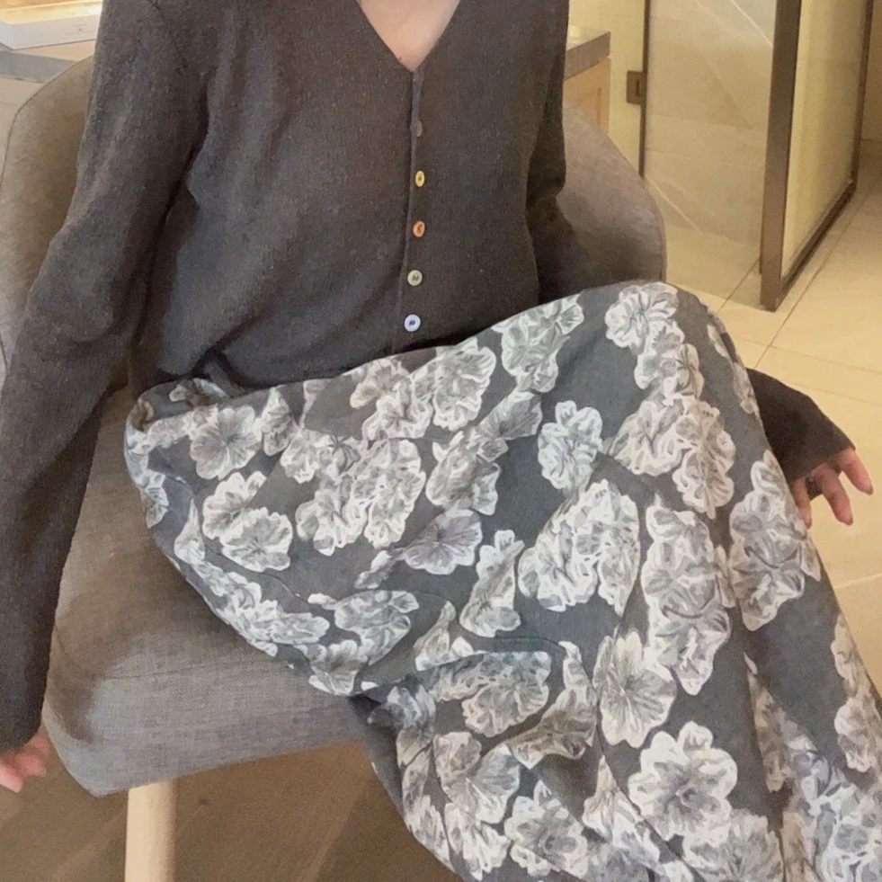 【悦悦专属】复古花卉印花宽松休闲裤Y33