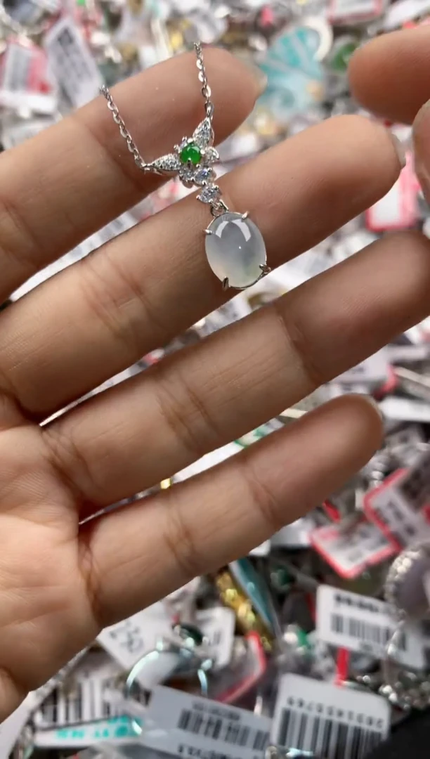 银S925镶嵌戒指翡翠11      8