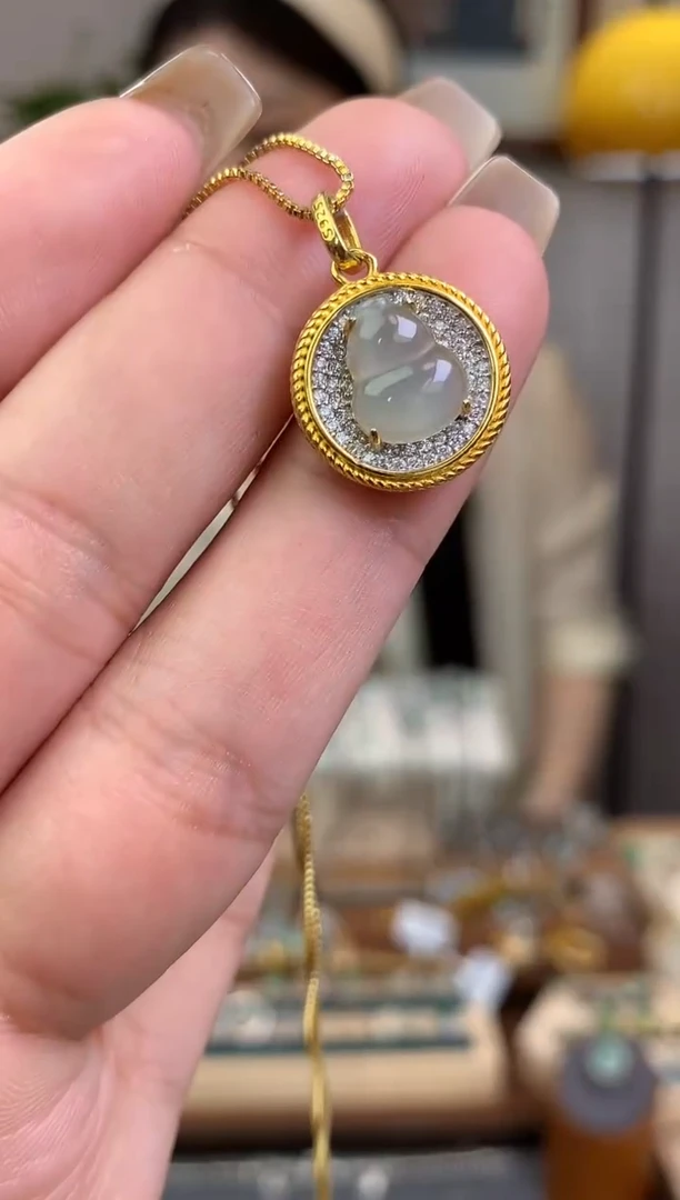 翡翠银S925镶嵌吊坠(不含链)吊坠