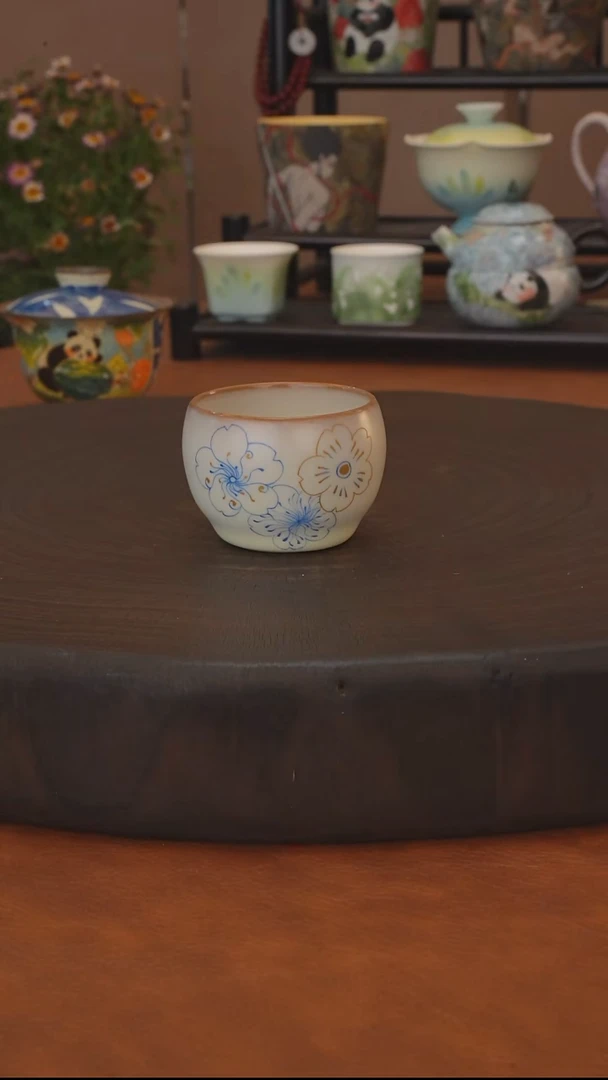 猪油冻系列 蓝花小蛋杯