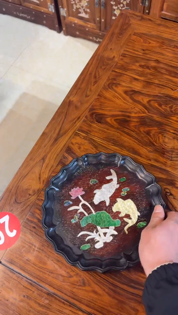 木木紫檀圆盘双鱼