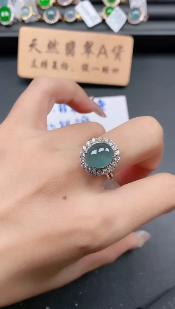 银S925镶嵌戒指翡翠11