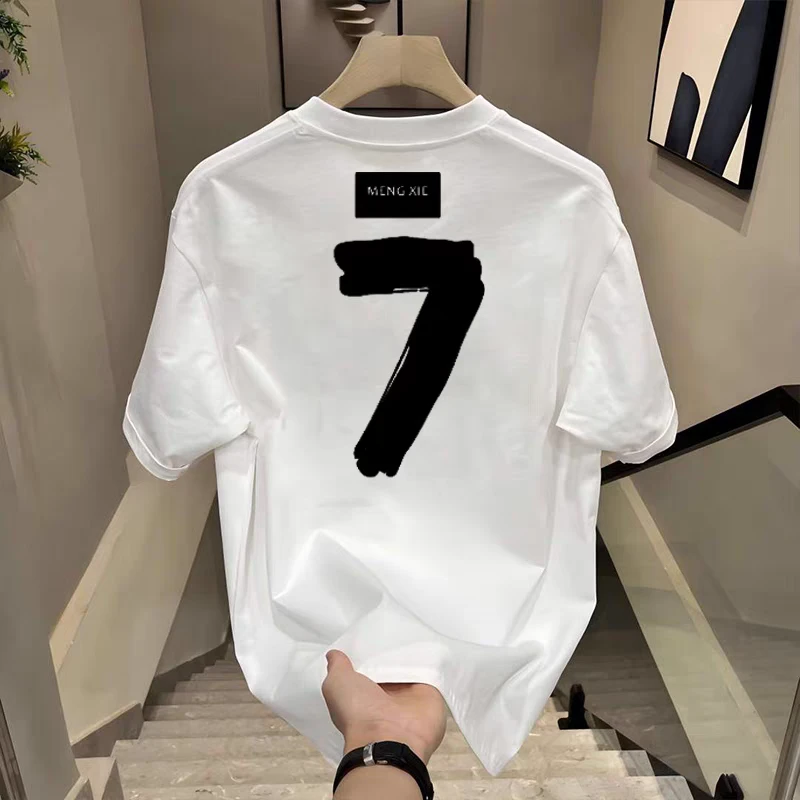 雅鹿2025夏季纯棉男士短袖t恤潮流宽松圆领衣服全棉T半袖