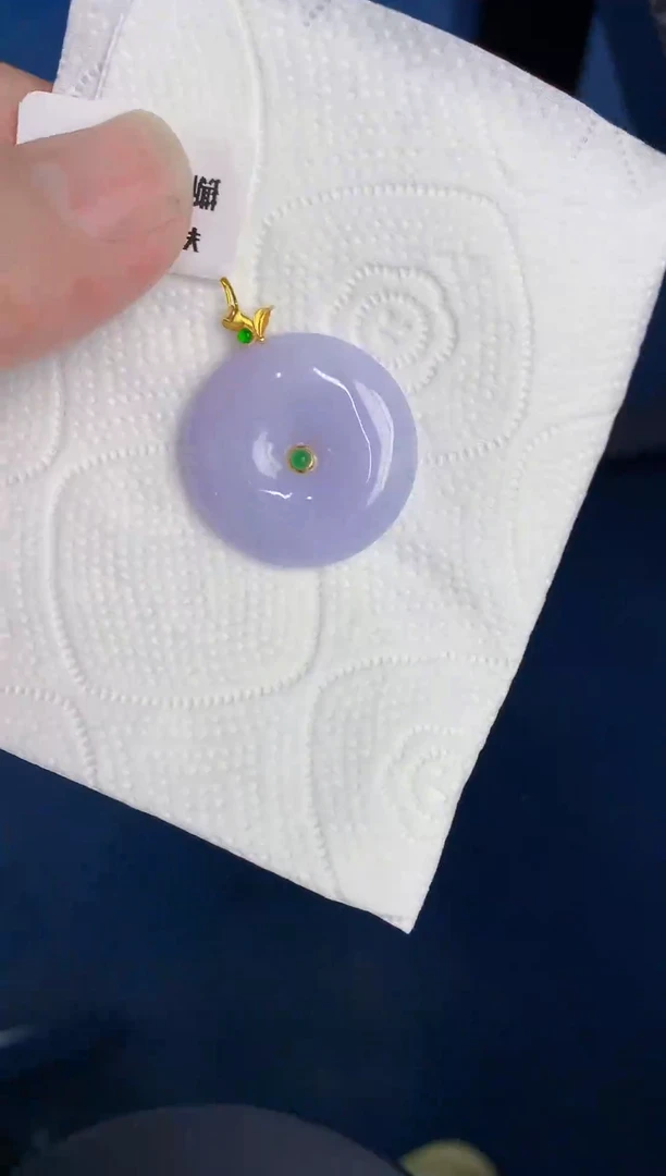 颈饰18K金镶嵌翡翠天然翡翠缅甸A货