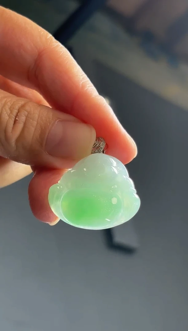 颈饰18K金镶嵌翡翠YM1292-2 佛公