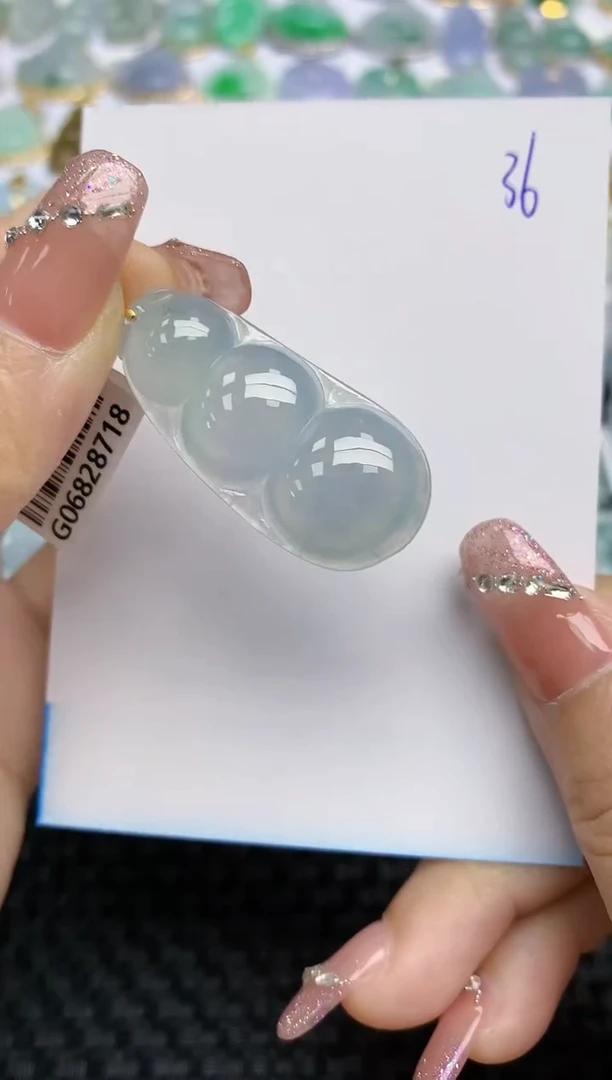 【闪购商品】翡翠挂件18K金镶嵌天然A货翡翠 36