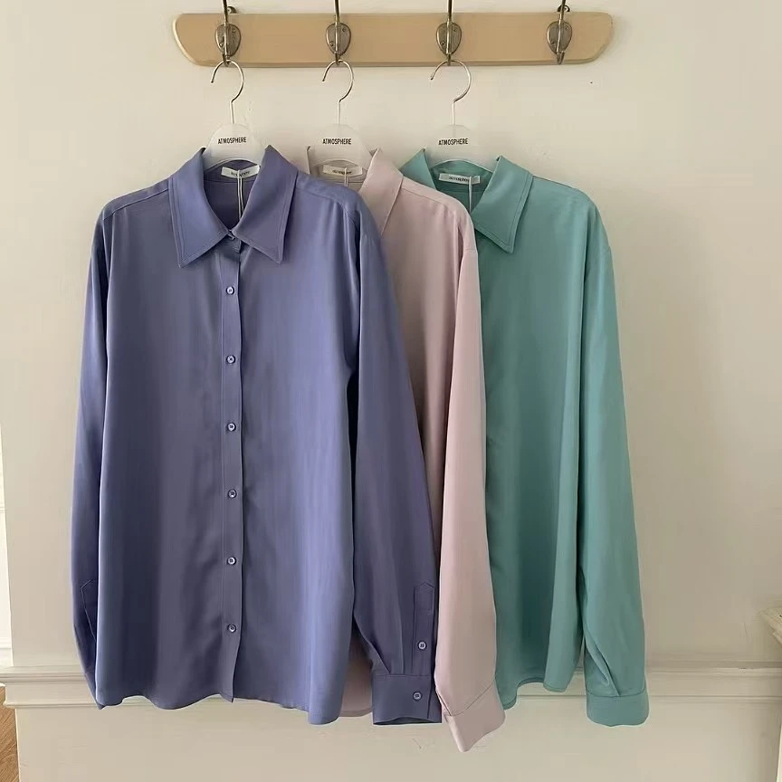 韩国正品 25春款 纯色简约通勤百搭衬衫(N0退~）