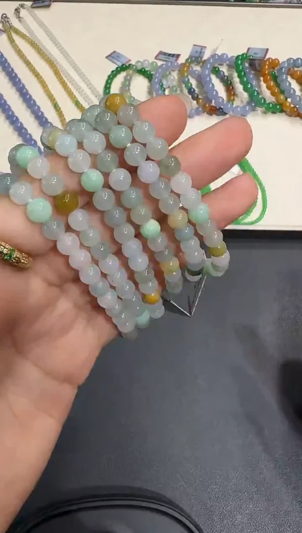 未镶嵌手串翡翠X1215-1680-3多样性一件