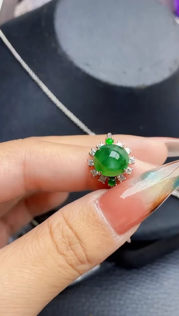 银S925镶嵌戒指翡翠0151