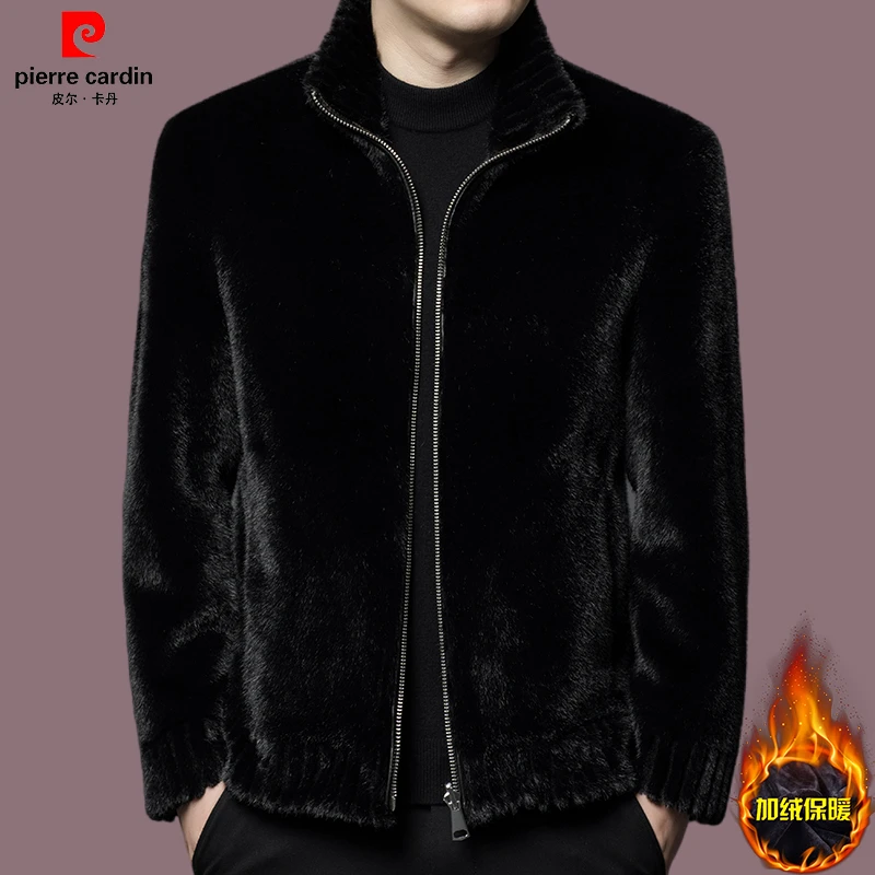 【皮尔卡丹】高端男士冬季双面貂绒夹克两面穿上衣时尚加厚潮流外套