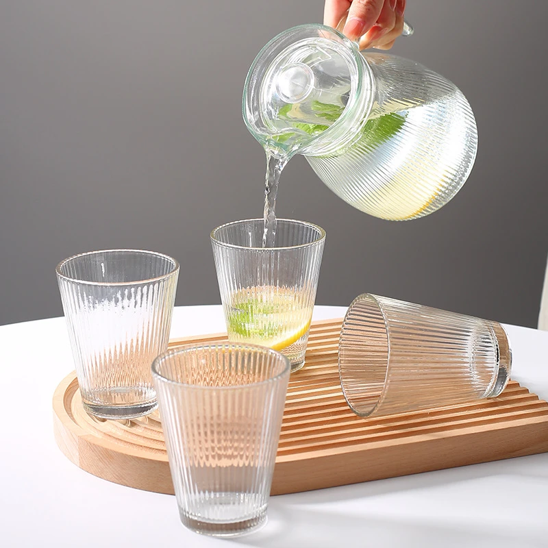 简约冷水壶1壶4杯家用大容量泡茶壶果汁高颜值水具套装玻璃喝水杯