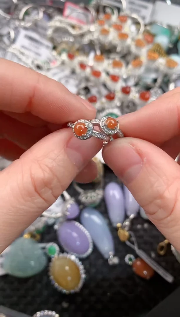 银S925镶嵌戒指翡翠999---9