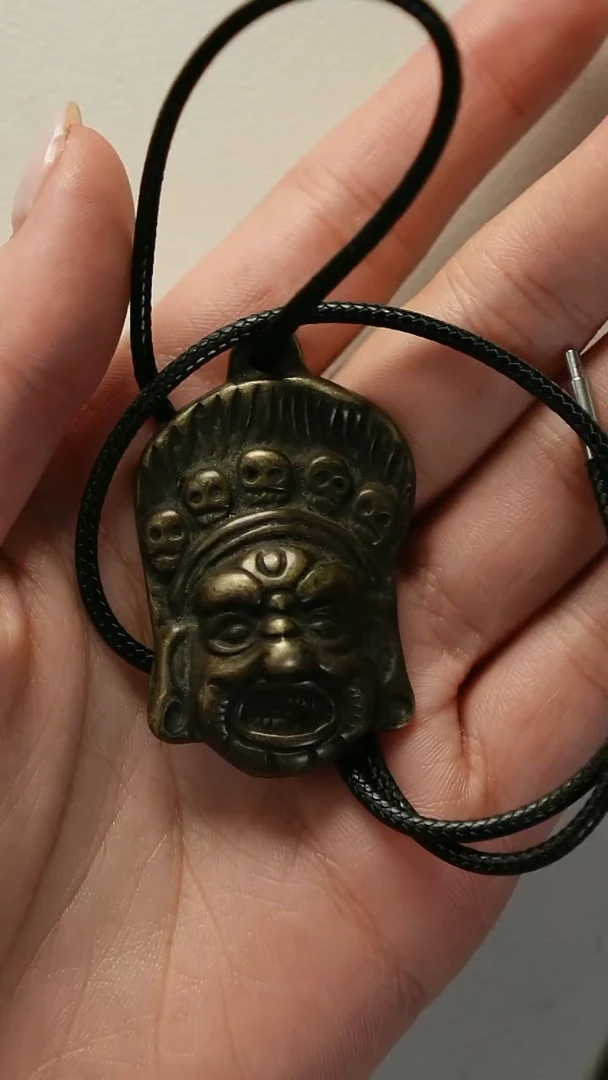 金刚菩提吊坠尼泊尔天铁 大黑天财神 吊坠 带皮绳  99