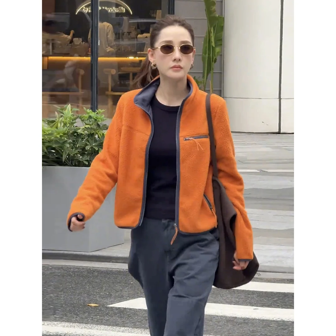 2025秋季减龄漂亮洋气独特高级感超好看今年流行小香风橘色外套女