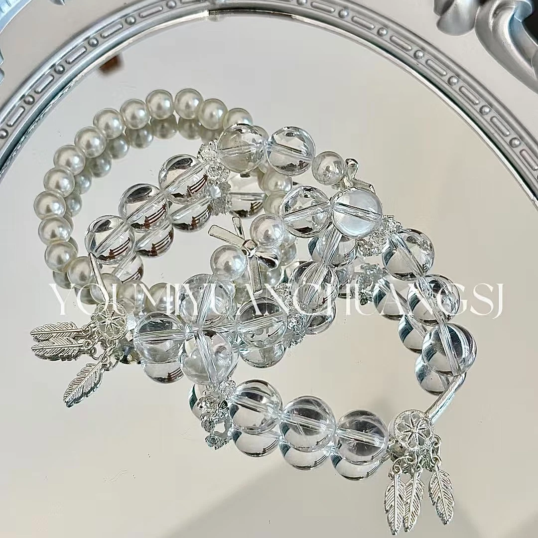 白水晶-白色捕梦网精品百搭气质手工轻奢时尚复古小众简约素款