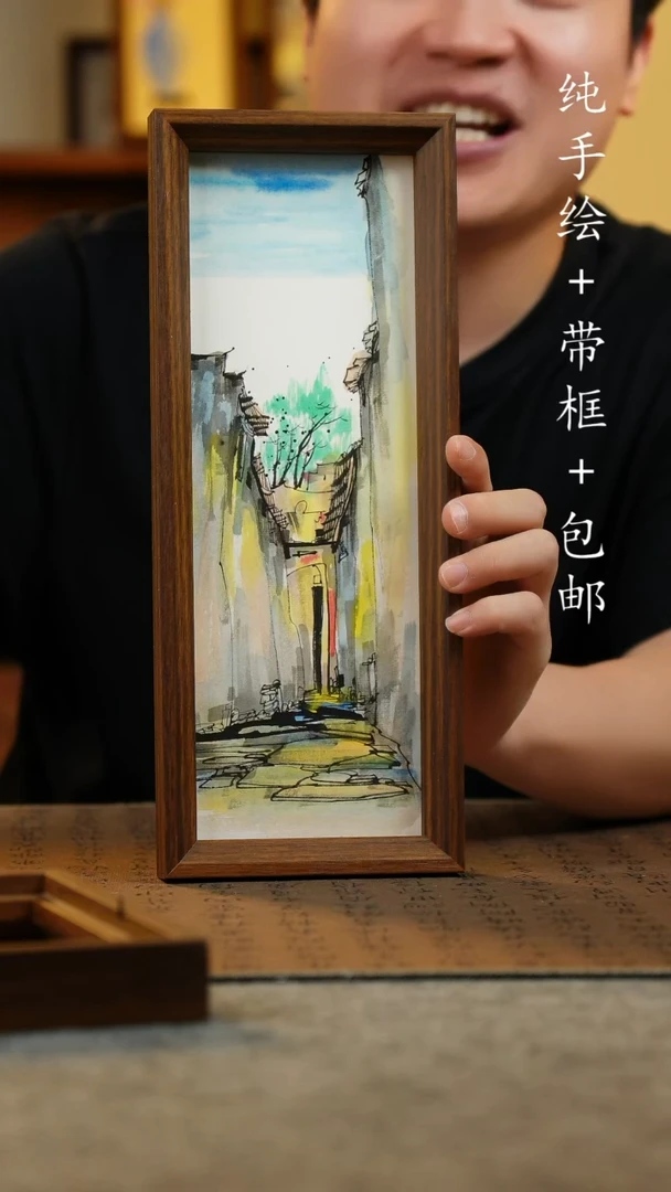 国画12.5*31.5纯手绘国风国画摆台