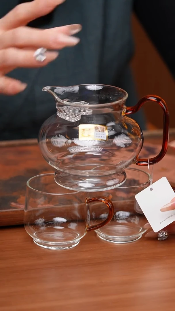 【闪购商品】禾器熠然月牙茶海琥珀+璃享水月杯琥珀2入