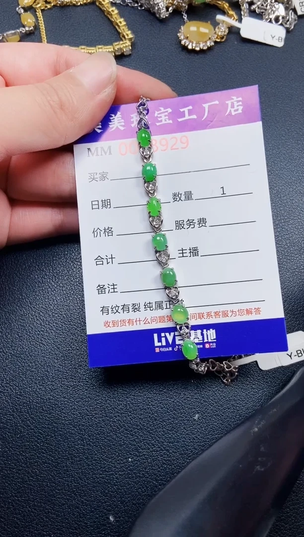 翡翠银S925镶嵌颈饰8929