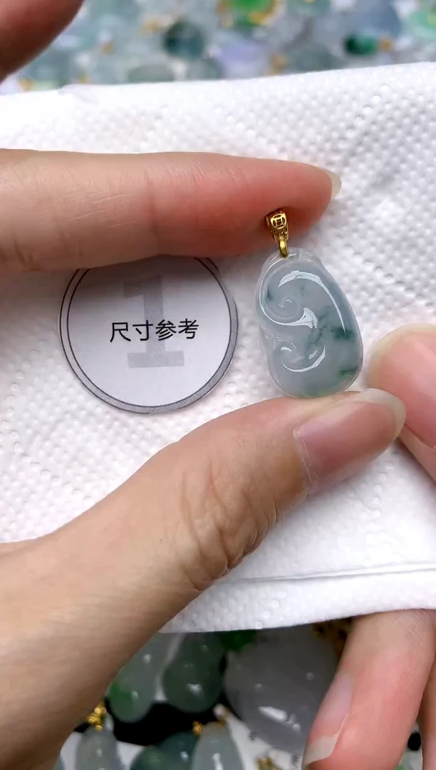 颈饰银S925镶嵌翡翠天然A货翡翠