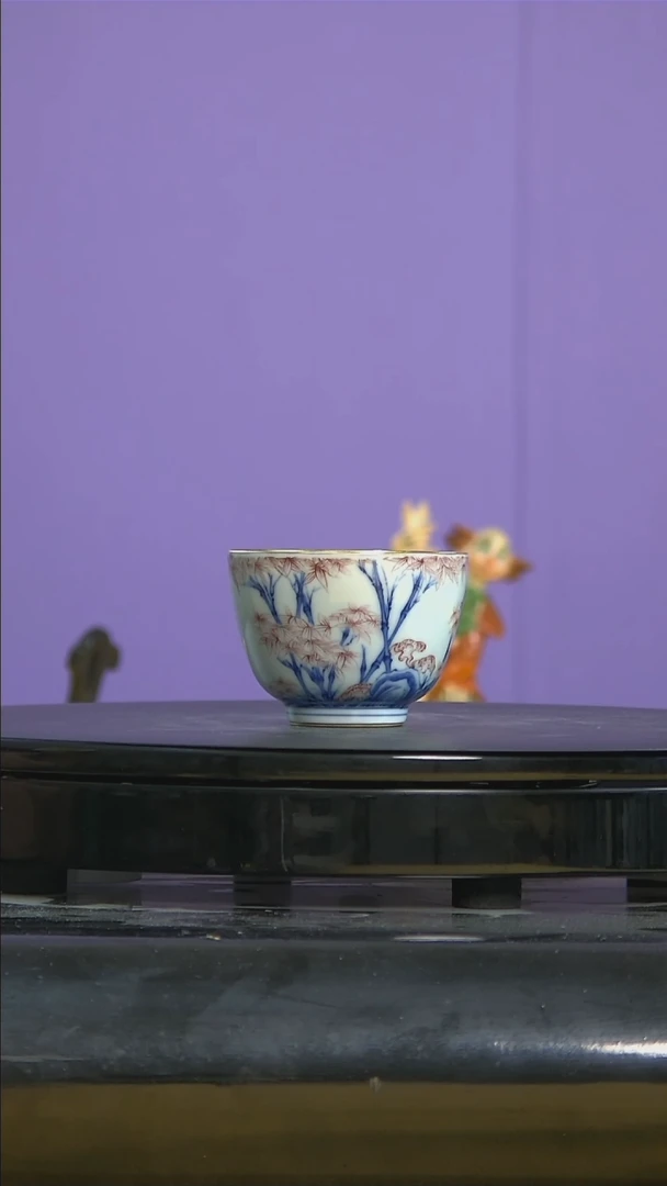 【闪购商品】摆件C132/   青花釉里红品茗杯 /1件