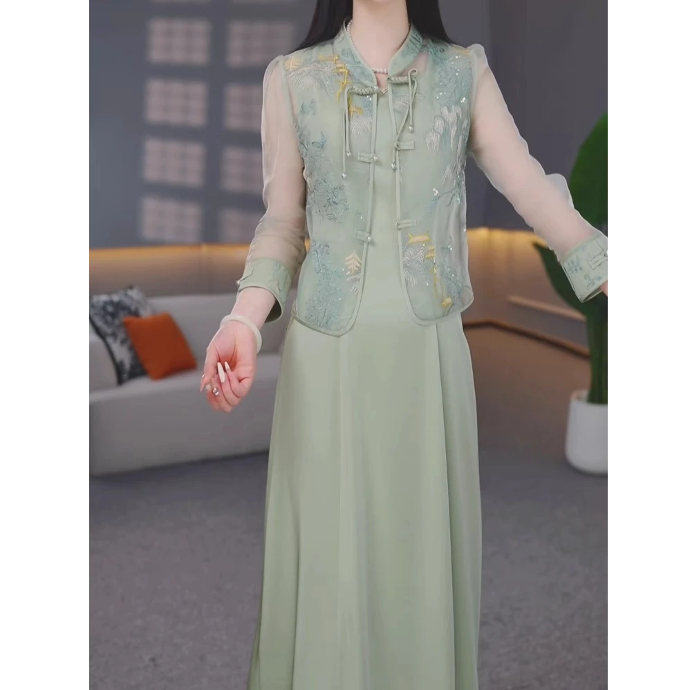 【秋水方圆】气质优雅连衣裙2025夏季新款裙子D4096