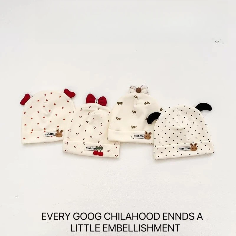 婴儿帽子春秋夏季双层婴幼儿初生宝宝纯棉胎帽新生儿囟门薄款可爱