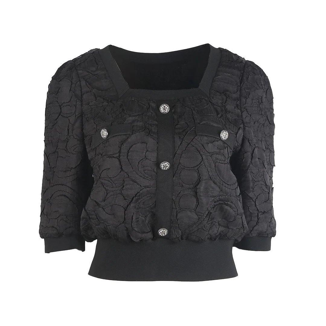 【许半夏推荐】方领收腰设计感小衫X07AXS3200