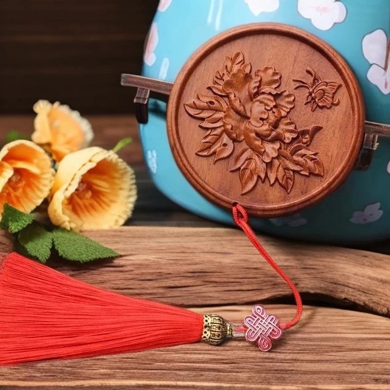 中国风非洲酸枝檀木复古风化妆镜随身携带美人镜圆镜男女通用