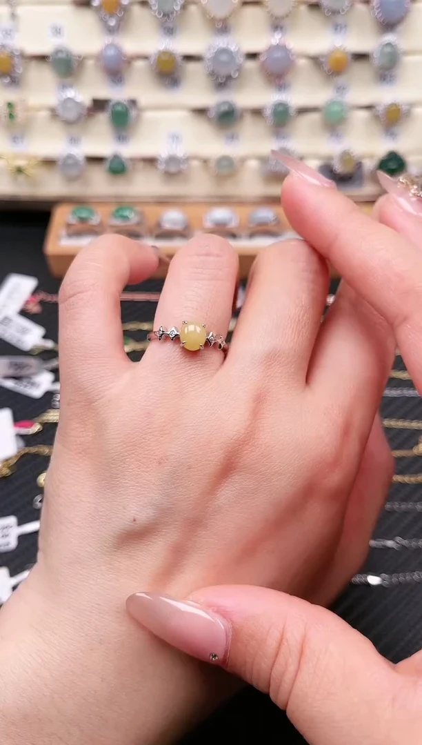 【闪购商品】翡翠戒指银S925镶嵌戒指15