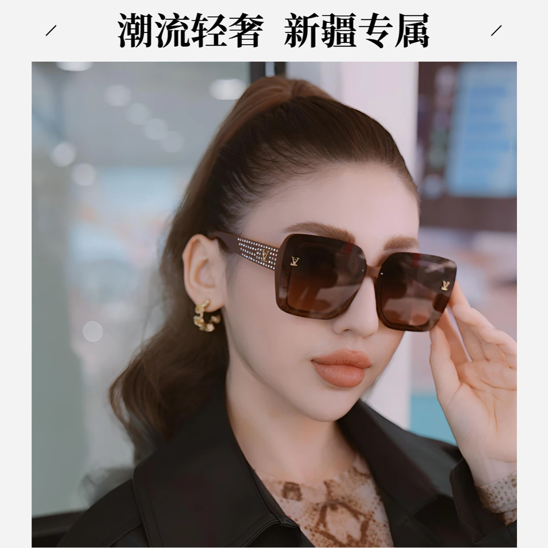 新疆专属【轻奢定制】镶钻防紫外线偏光复古潮流高级感女士遮阳镜