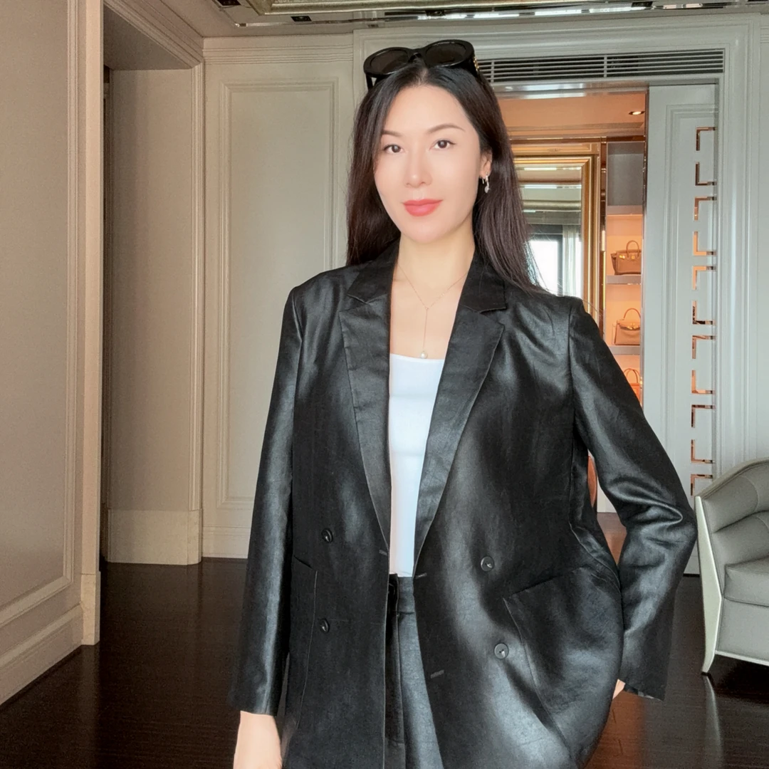 【墨时】重磅皮子料时髦西服外套CD2168121