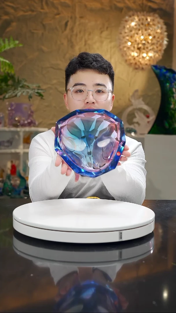 手工艺品琉璃三角果碗（微瑕）13号