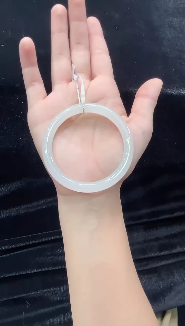 和田玉手镯未镶嵌新疆直发和田玉白玉#55上等和田玉手镯女