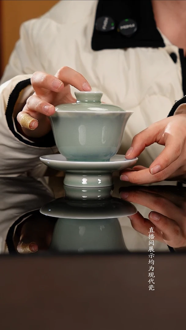 杯子瓷雅**心三才盖碗