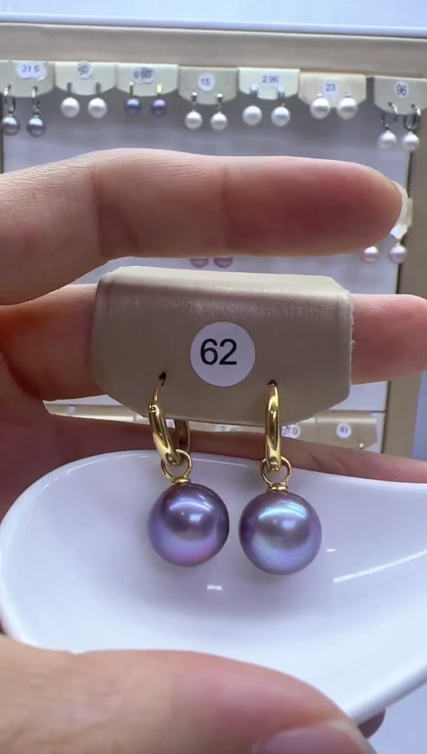 银S925镶嵌淡水珍珠耳饰62