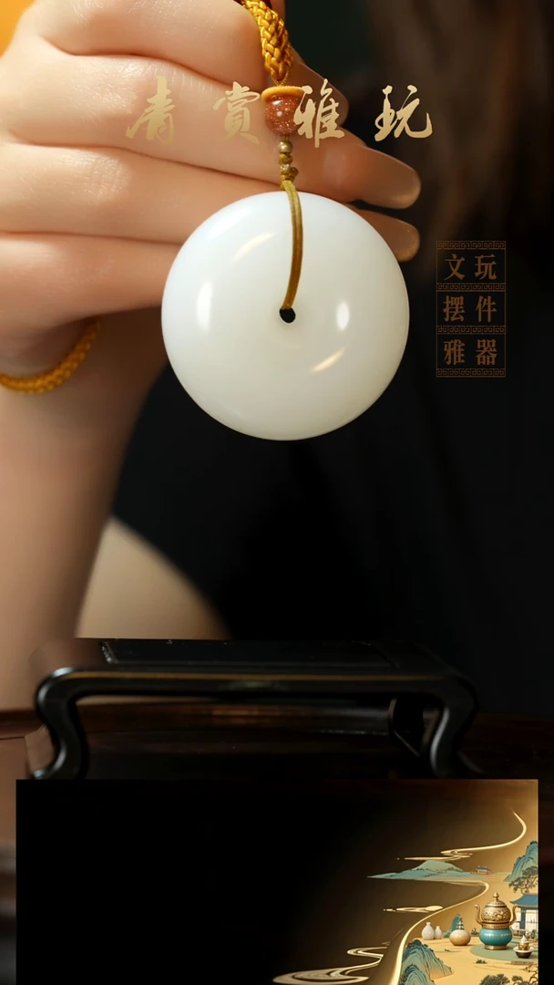 玉《平安扣》手把件摆件