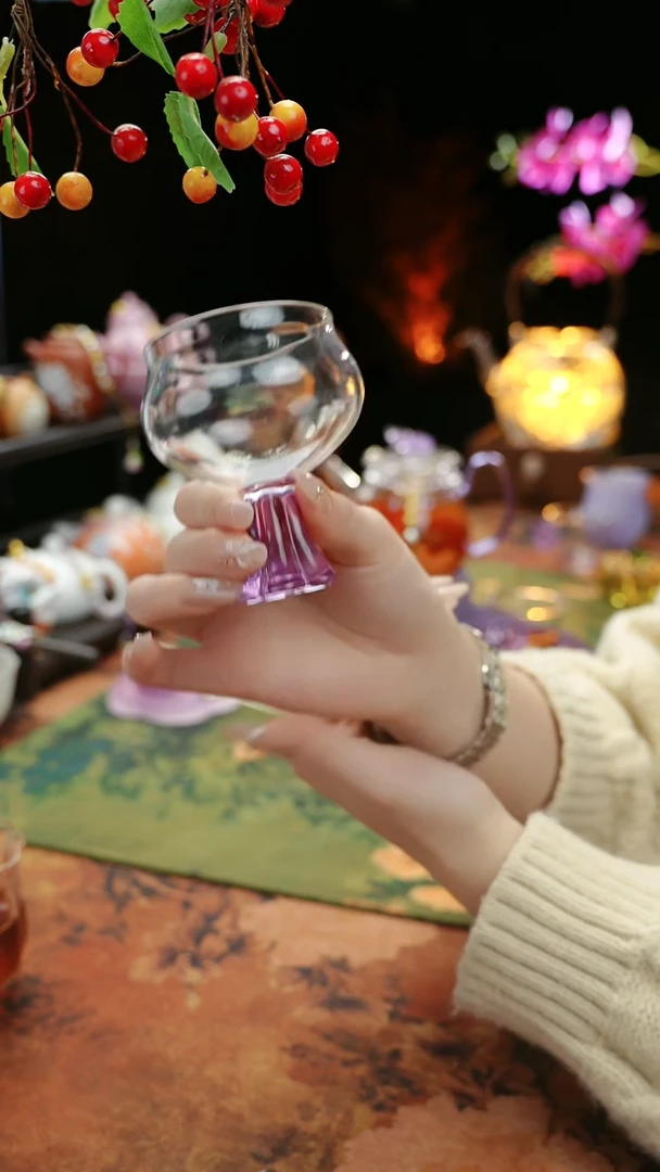 【闪购商品】紫色高足主人杯60cc@@@@@@