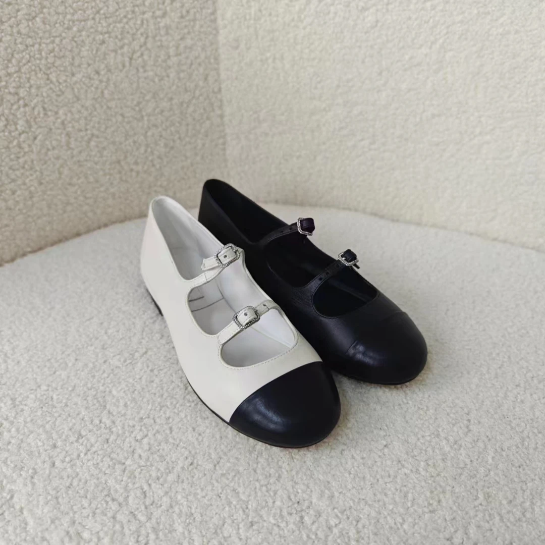 老王甄选 秋季新款 简约ins小香风双绑带式浅口单鞋（默认微瑕）