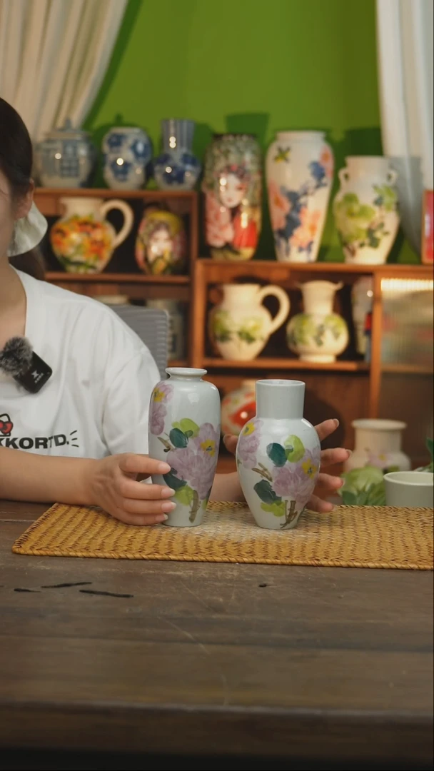 瓷片景德镇纯手工手绘花器摆件