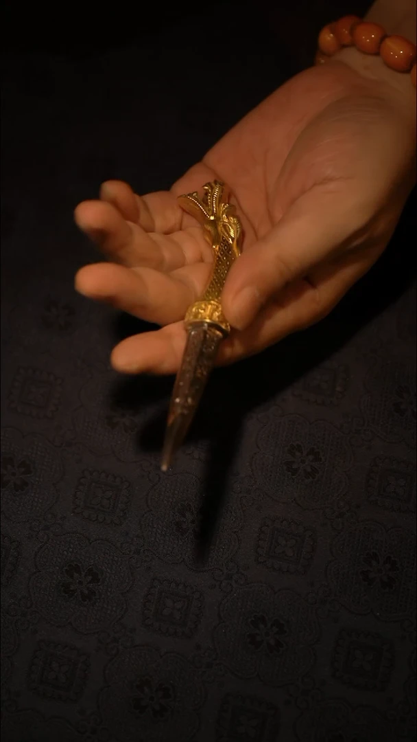 瓷片王*旺瓷游记 古法银鎏金茶刀