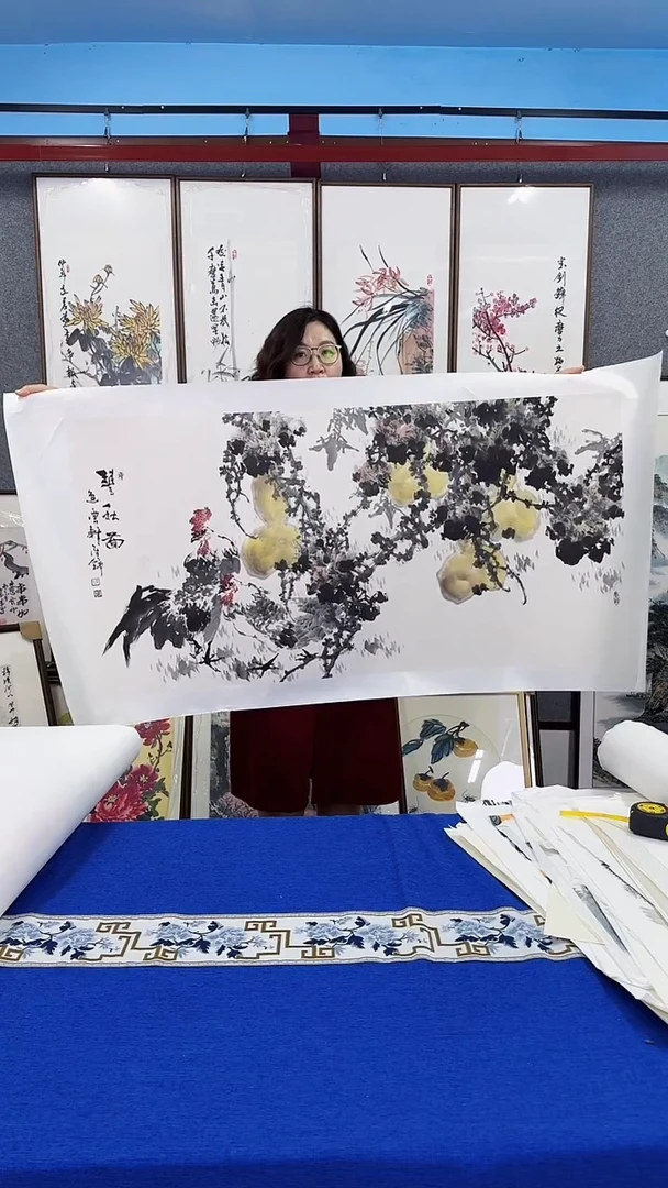 国画实木装裱 葫芦 80*160