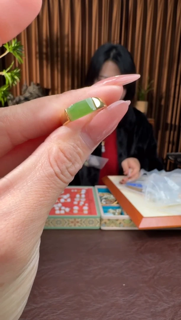 和田玉s925银镶嵌戒指国风姐