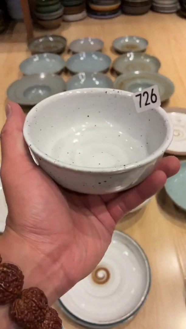 瓷片平**乐726白麻点圆口碗1个