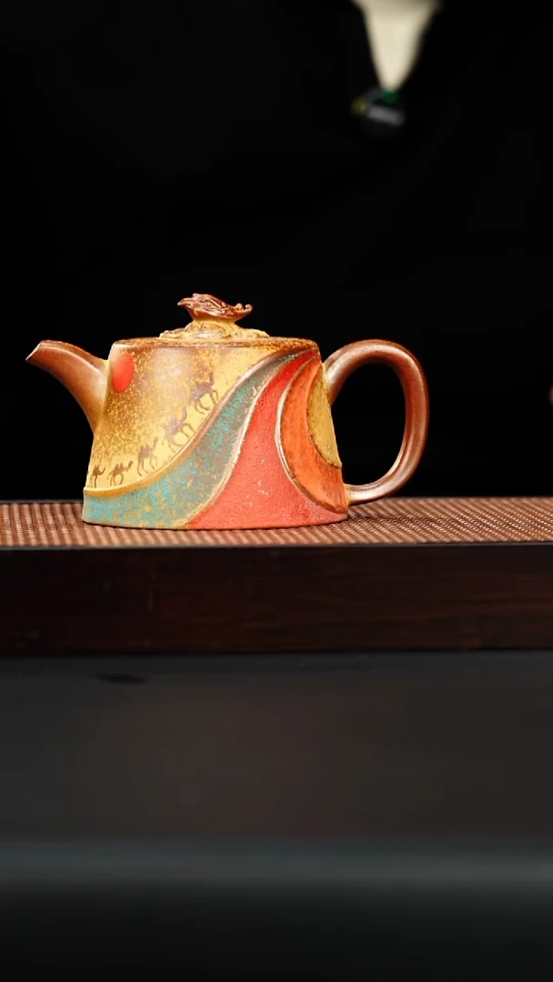 茶壶紫砂宜兴紫砂 丝绸之路