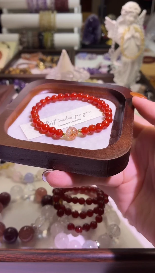 未镶嵌手串水晶7号闪购红玛瑙设计款