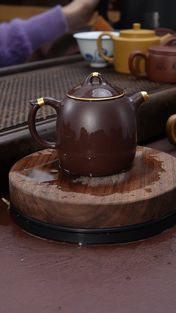 【闪购商品】紫砂茶壶描金秦权紫砂壶