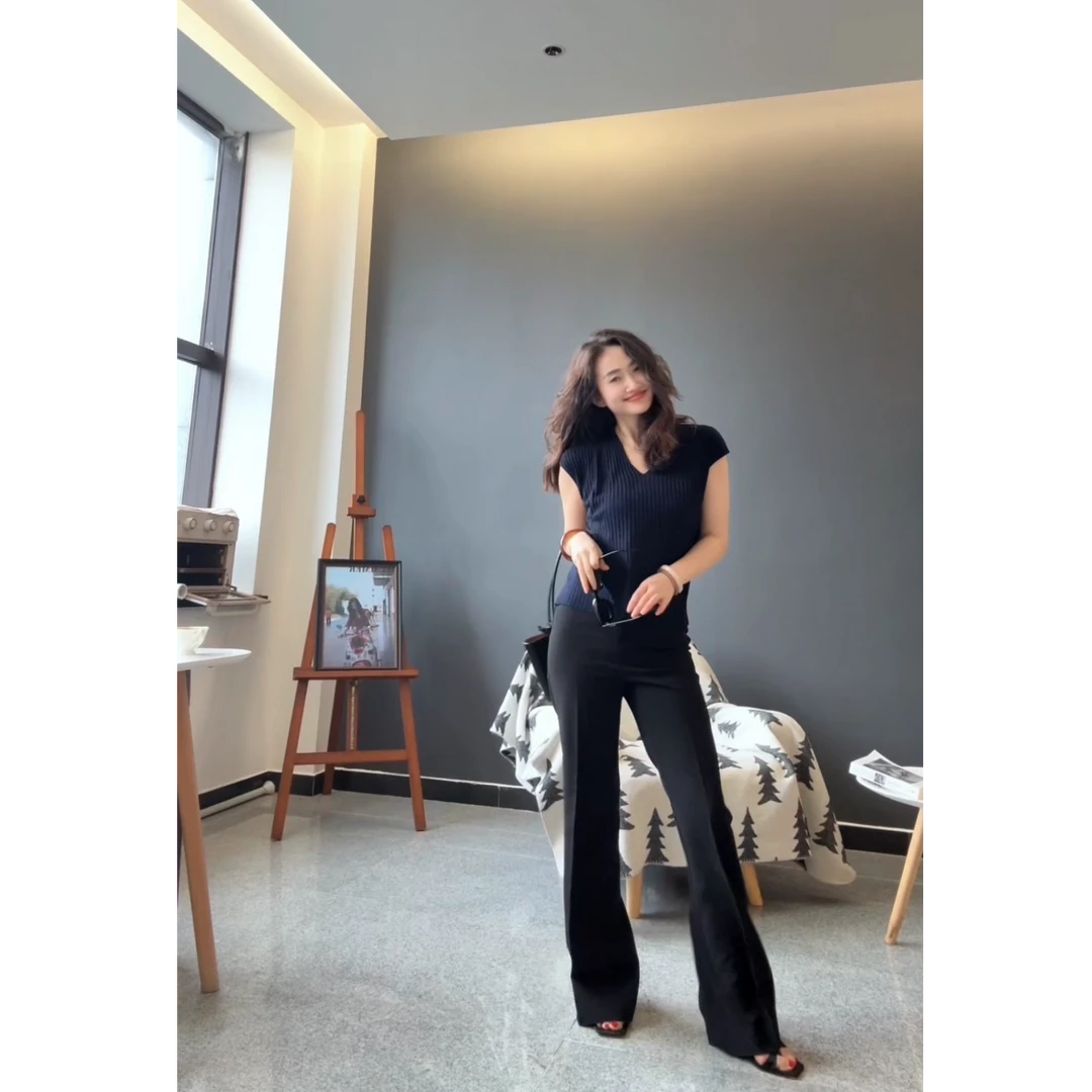 【SHYLOCK FADHION】海外订单 精裁四面弹微喇瑜伽西裤