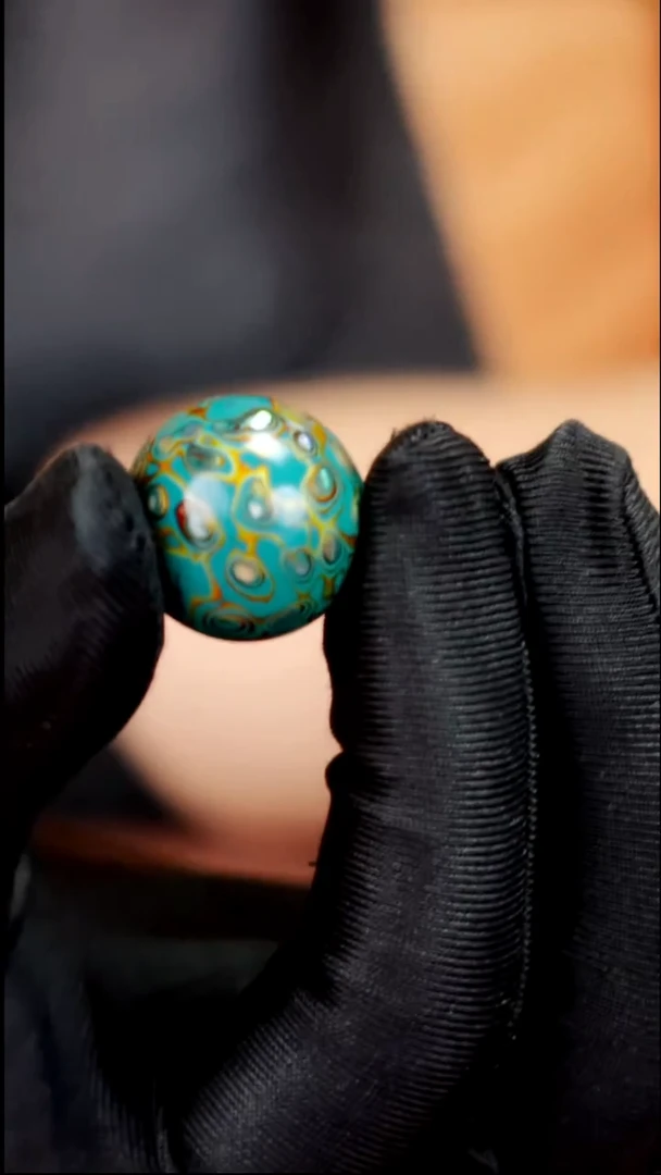 疯子大漆某松绿螺钿20mm