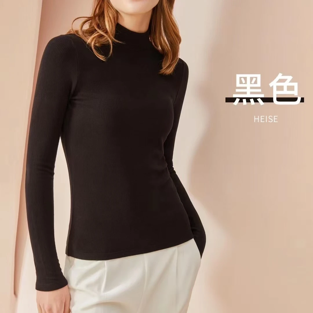 JR-福利清！桑蚕丝女士半高领打底衫，1S176